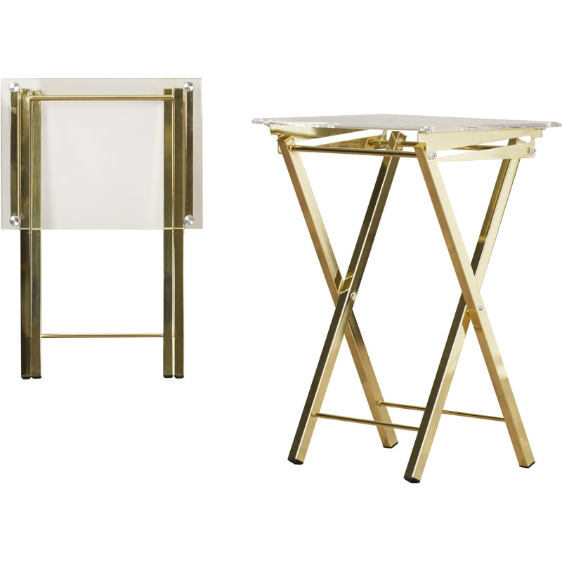 Ensemble de tables-plateaux Aloysius, Doré