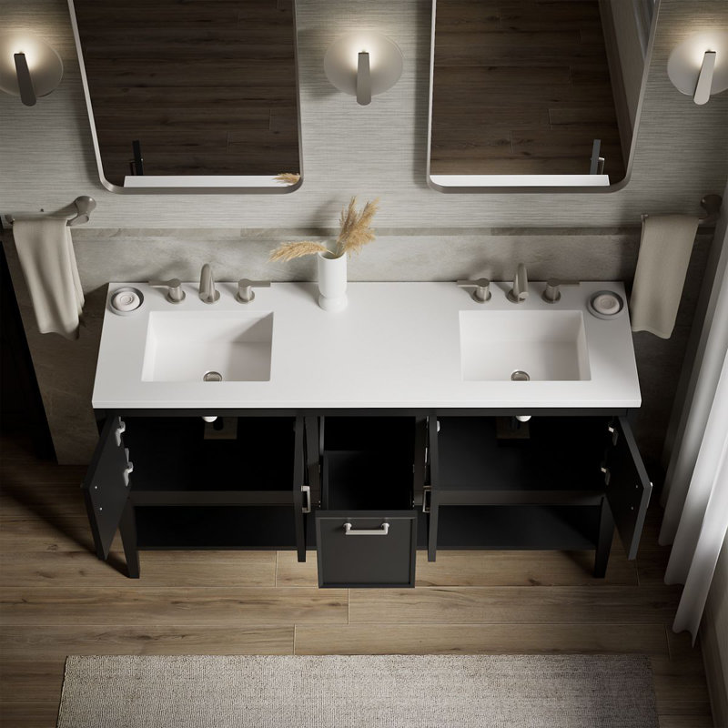 Winnow 60-In Bathroom Vanity Set, Slate Gray