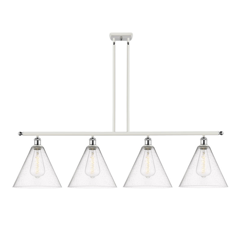 Luminaire suspendu linéaire à 4 lumières pour îlot de cuisine Anastasya, H 47,25 po x l 50,25 po x P 12 po, DEL