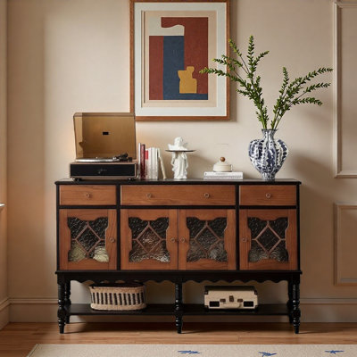 Vintage Multi-Functional Glass Accent Cabinet