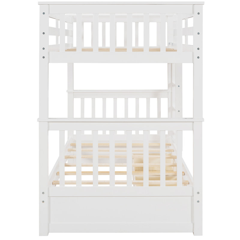 Lit superposé blanc Twintwin avec rangement et échelles