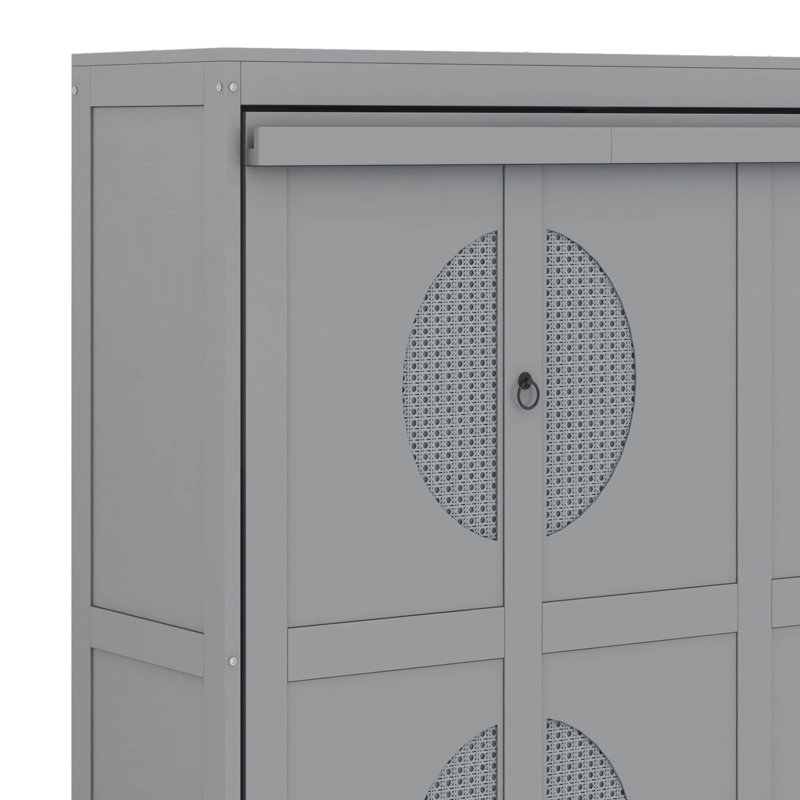 Lit escamotable double, Gris, Double