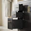 Meuble-lavabo noir de 36 po avec lavabo, armoire de salle de bain noire autoportante moderne avec comptoir Smc, portes à fermeture douce et 3 tiroirs, quincaillerie dorée