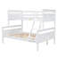 Lit superposé simple au-dessus d'un lit double - blanc, robuste avec garde-corps et mesures blanches-818480584