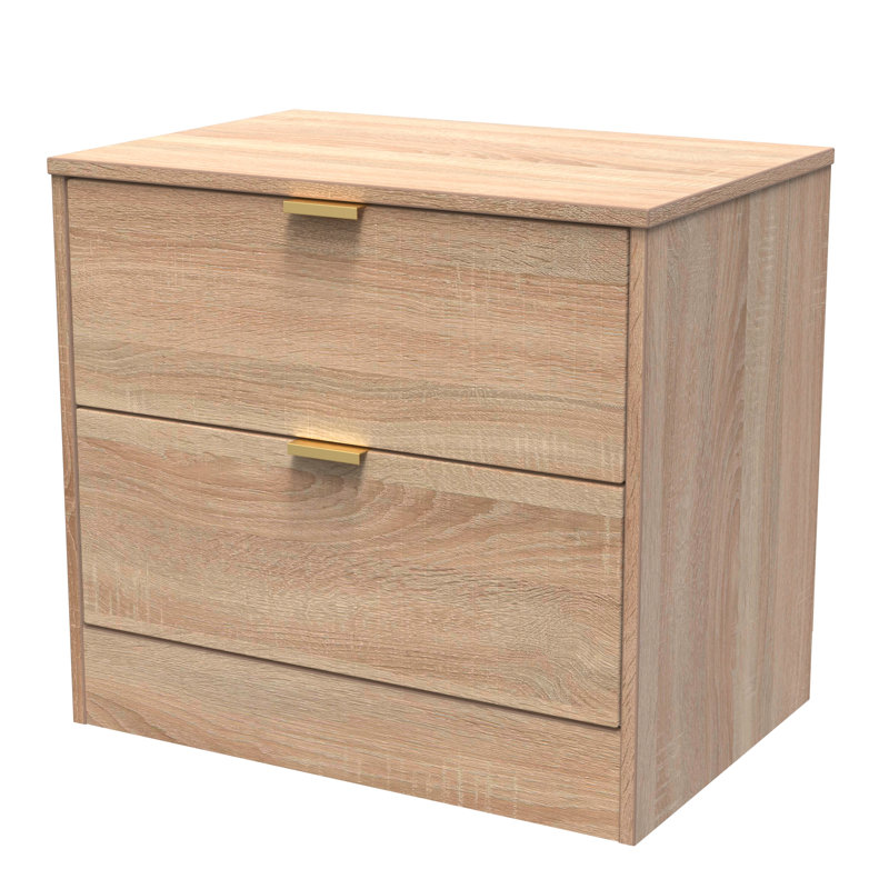 Berklie 58cm W Manufactured Wood Bedside Table, Bardolino Oak