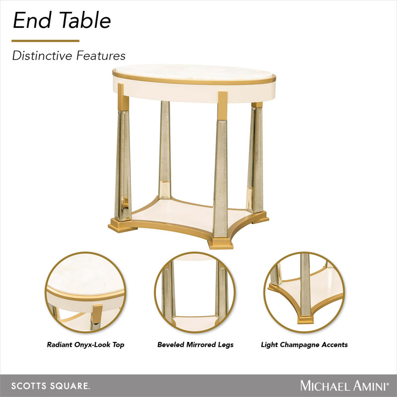 Scotts Square End Table - Light Champagne
