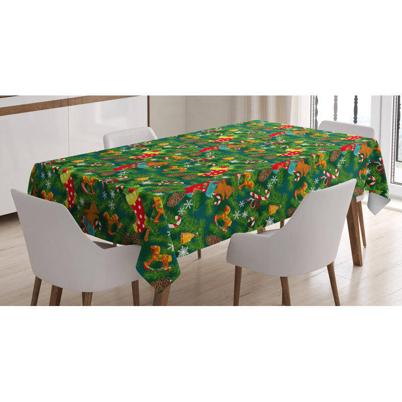 Geometric Christmas Tablecloth, 72" x 52"