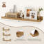 Ensemble de 3 tablettes murales flottantes, rebord à photos avec rebord, ensemble de tablettes en chêne naturel pour le salon, la chambre à coucher-949573490