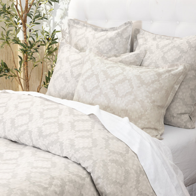 Ensemble de housse de couette Creeks, Housse de couette simple et deux taies décorative, Gris