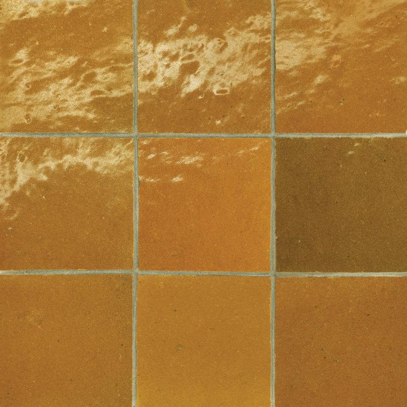 Zagora 4" x 4" Zellige Tile, Caramel