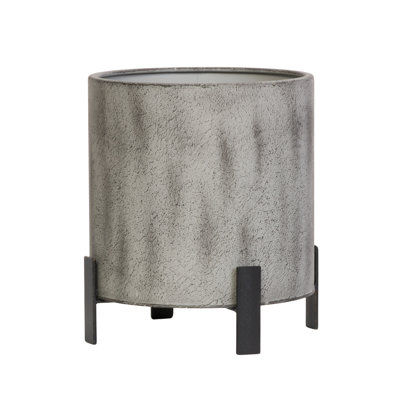 Abigail Mid Century Modern Indoor Metal Pot Planter 4-Leg Metal Base