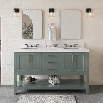 Meuble-lavabo double 60 po ARIEL Magnolia