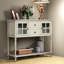 Buffet Barkell, table de buffet, armoire de salle à manger, crédence de bureau avec tablette inférieure et 2 tiroirs-2019460392