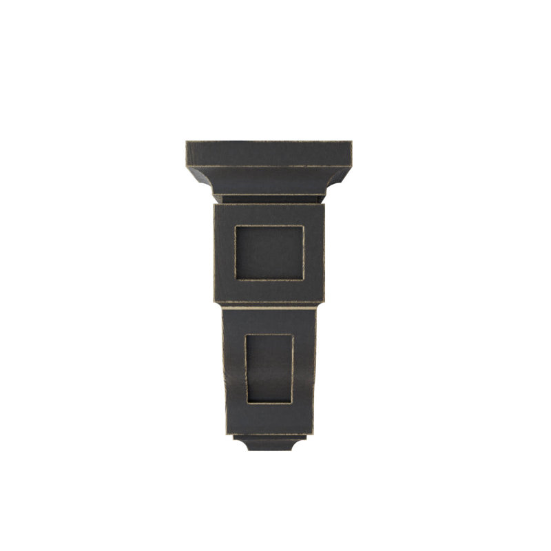 Corbeau en bois Reyes, H 6 po x l 3,5 po x P 3,75 po, Noir
