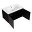 Ensemble de meuble-lavabo moderne noir avec lavabo en céramique 30 po