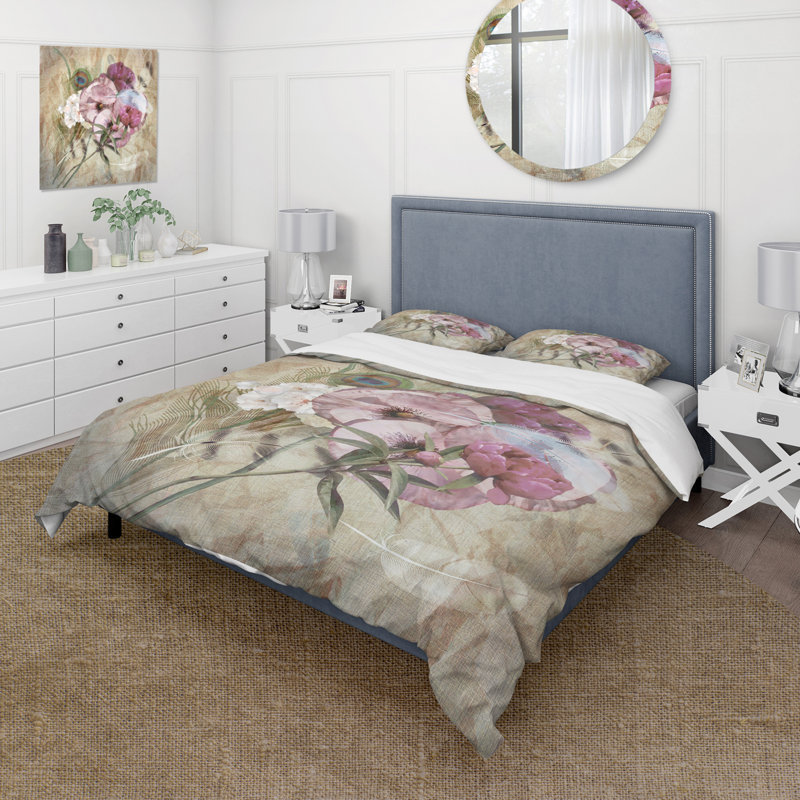 Iris Bouquet Floral Design - Ensemble de housse de couette traditionnel - Microfibre de polyester