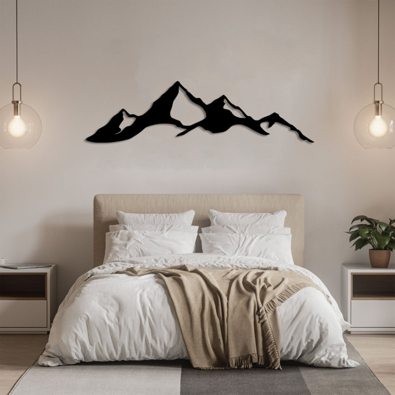 Denali Mountain Metal Wall Art - Alaska Mountain Landscape Decor - Denali Peak Silhouette Design - Rustic Outdoor Wall Hanging - Modern Industrial Metal Sculpture - Nature Cabin Lodge Home Decor - Statement Art Piece