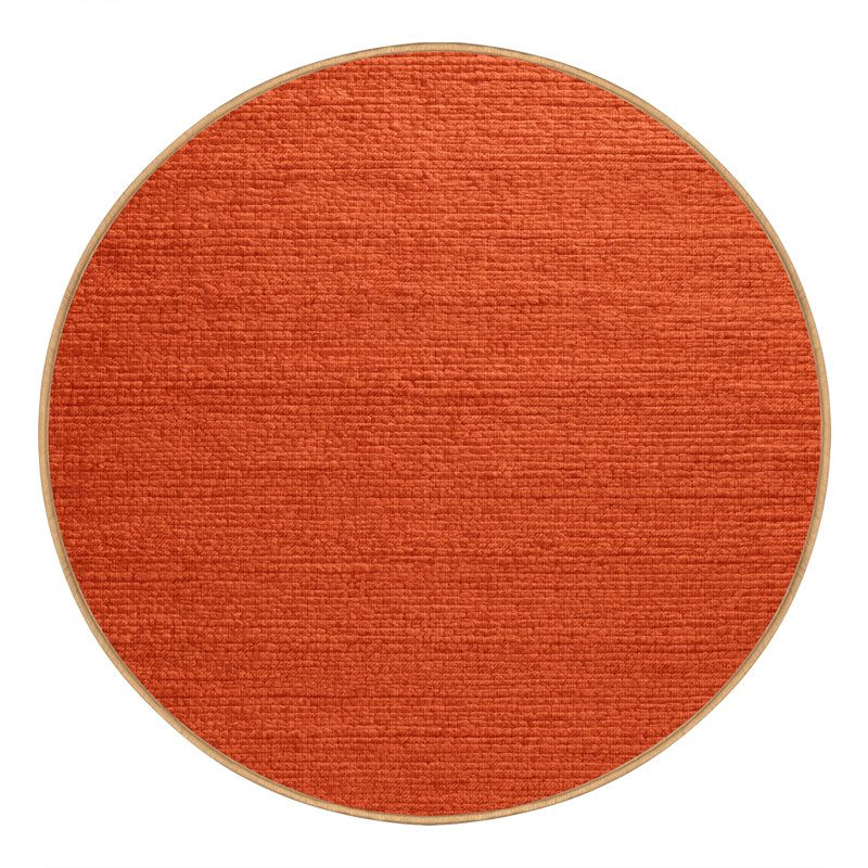 Tapis rouge uni lavable à la machine, Rond 3 pi
