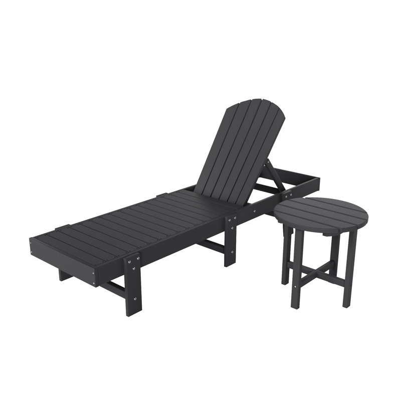 Altura Outdoor Chaise Lounge with Table, Gray