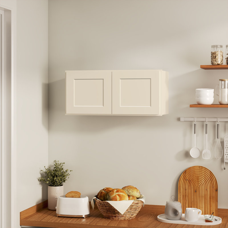 Armoire murale de style Shaker blanc antique l 30 po x P 12 po x H 15 po Homeibro Cozy Design, Shaker blanc antique