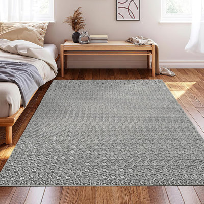 Tapis tressé réaliste lavable à la machine, antitache, antidérapant et doux pour l'intérieur, tapis antidérapant (noir)