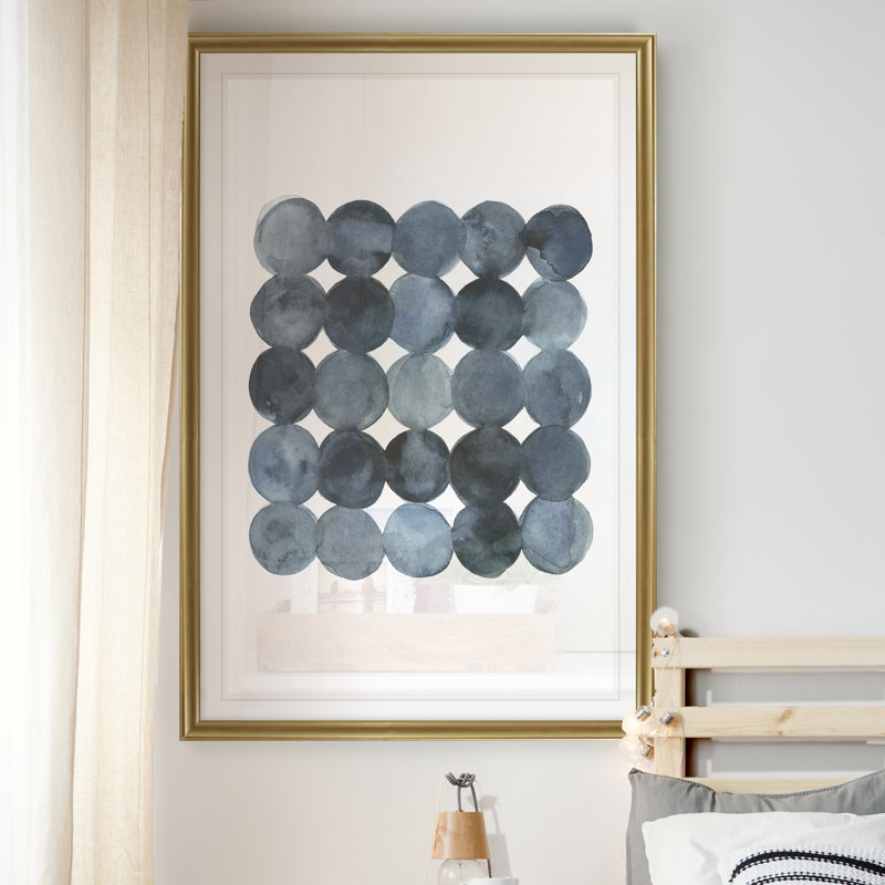 « blue gray density ii »-reproduction d’art sur toile, H 30,5 po x l 42,5 po, Impression encadrée, Gold