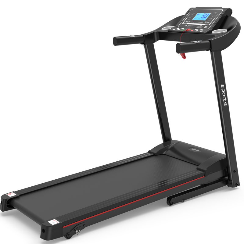Machine de course pliable - Moteur de pointe de 2,5 ch, écran de 5 po, capacité de 250 lb, affichage inclinable sur tapis roulant de gymnastique à domicile, pliable, musique, poids maximal