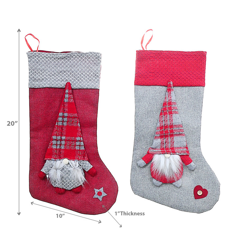 Chaussette de Noël à carreaux