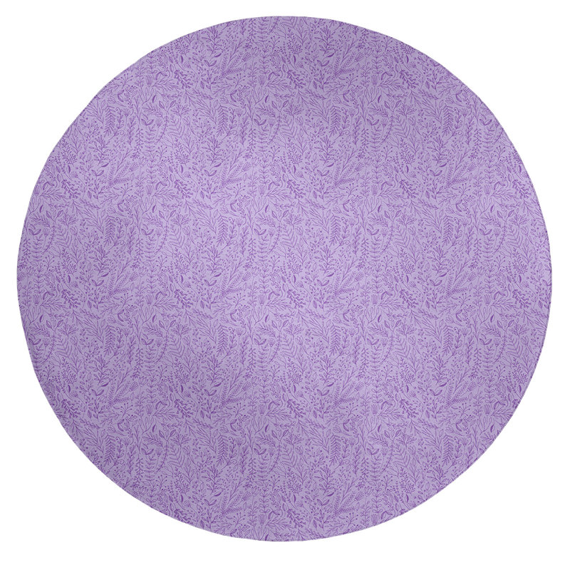 Chenille Floral Indoor Rug, Round 5'