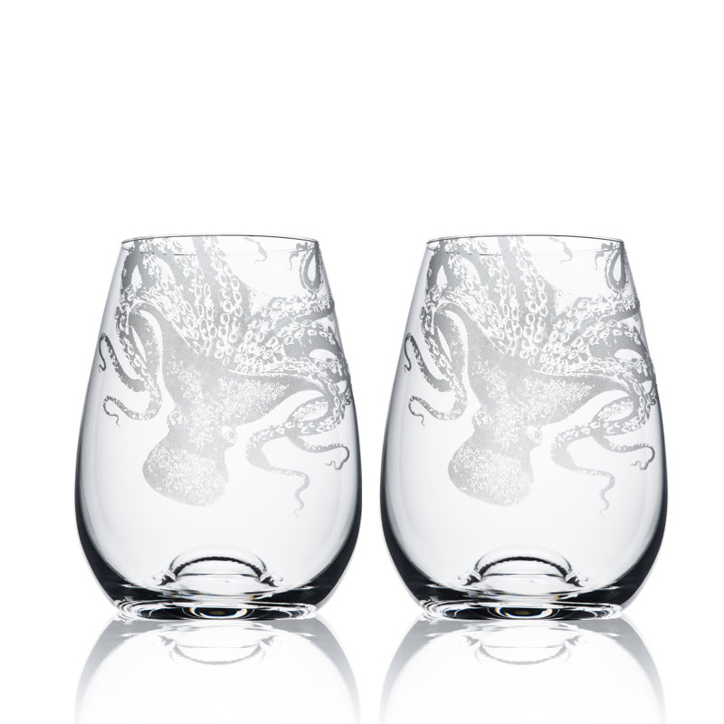 Lucy Handmade Crystal Stemless Wine Glass