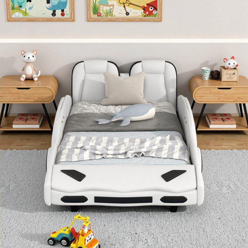 Lit plateforme avec roulettes White, Blanc