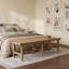 Banc de chambre en similicuir tressé