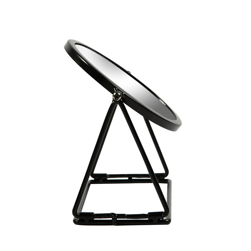 Round Makeup Mirror, Black, 35cm H x 33cm W