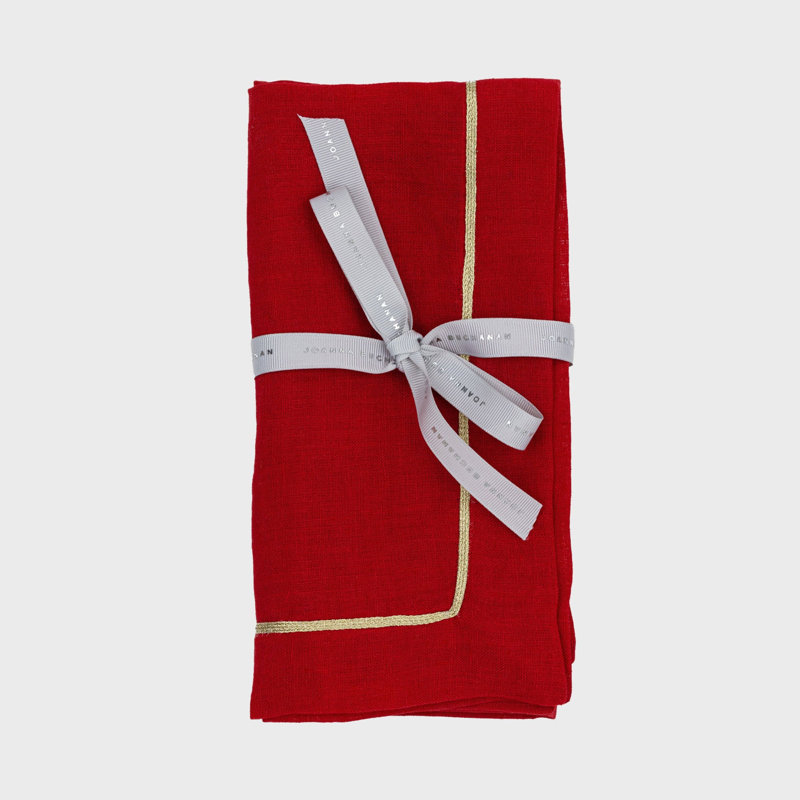 Linen Square Napkins, Berry