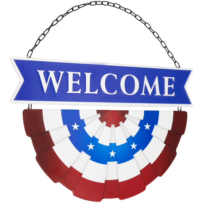 Décoration murale en métal Americana "Welcome"