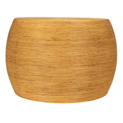 Marina Round Bamboo Rattan Barrel Coffee Table