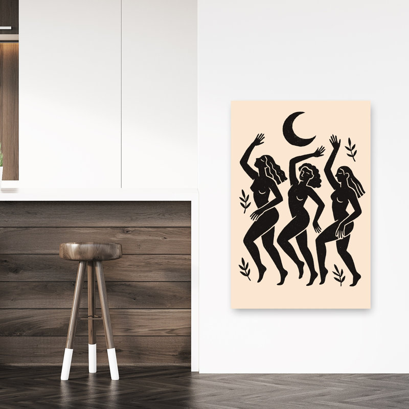 «Lunar Dance Trio Abstract Nature Landscape», reproduction d'art murale, 48" H x 32" W