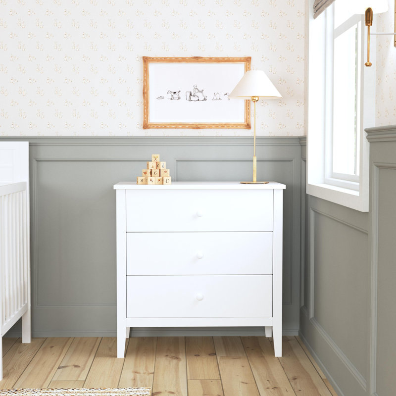 Morgan 3 Drawer Dresser, White