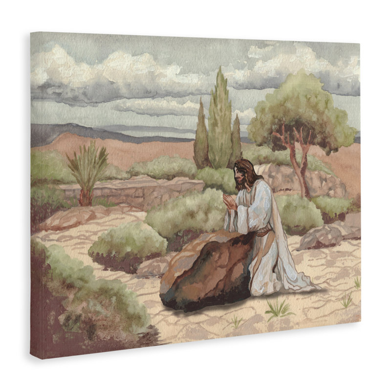 «Jesus Praying Countryside», conception par Elizabeth Medley, H 24 po x l 30 po