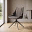 Chaises de salle à manger pivotantes modernes en chenille brun - ensemble de 2 chaises d'appoint à oreilles rembourrées avec base en fer