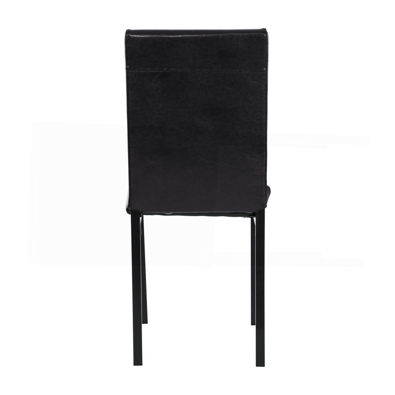 Ensemble de salle à manger en métal noir 5 pièces avec table de faux marbre et 4 chaises d'appoint