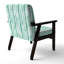 Chaise rembourrée Coastal - Fauteuil vert menthe à rayures brise menthe-1501487119