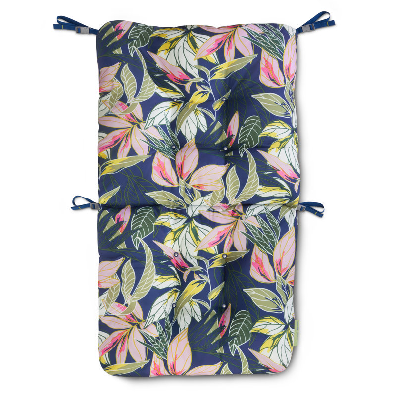 Vera Bradley Outdoor Seat/Back Cushion, Rain Forest Leaves Blue