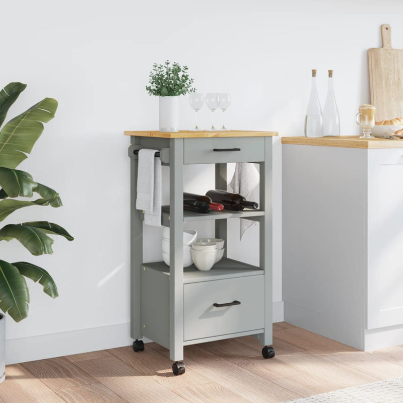 Kitchen Serving Cart, Grey