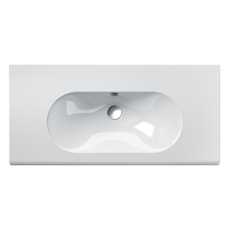 Sfera 39.37'' L Bathroom Sink, 0-Hole
