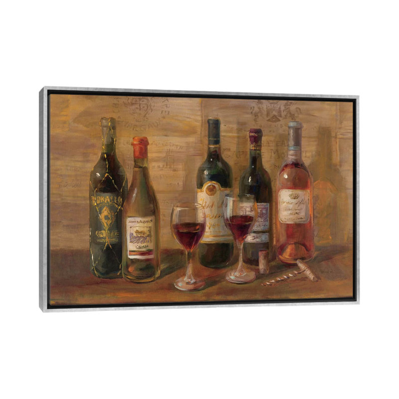 Dégustation de vin par Danhui Nai - reproduction d'art, Toile avec cadre argenté, Aucun mat, H 26 po x l 40 po x P 1,5 po