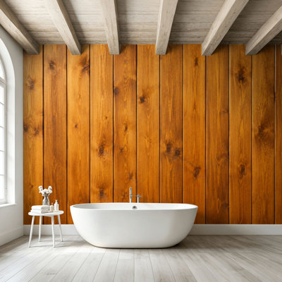 Peel and Stick Wallpaper Wall Mural Brown wooden Wooden planks Wood Natural wooden wall Wall Art Self Adhesive and Removable