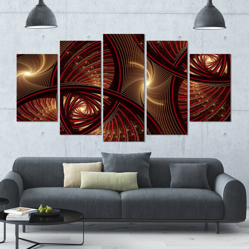 « brun symétrique fractal pattern », impression à multiples images sur toile
