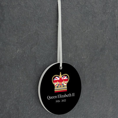 Sanson Queen Crown Black Circle Shaped Ceramic Ornament