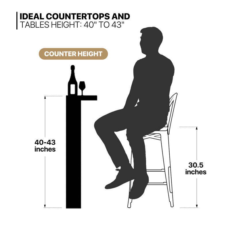 Johntell Metal Dining Chair Counter Height Chairs Stackable Barstools Wood with Removable Backrest, White Cream